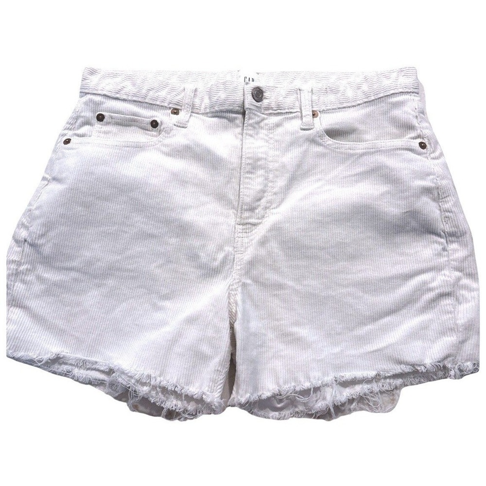 Gap High Rise Corduroy Cut Off Shorts Womens Size 29 Off White Retro Boho